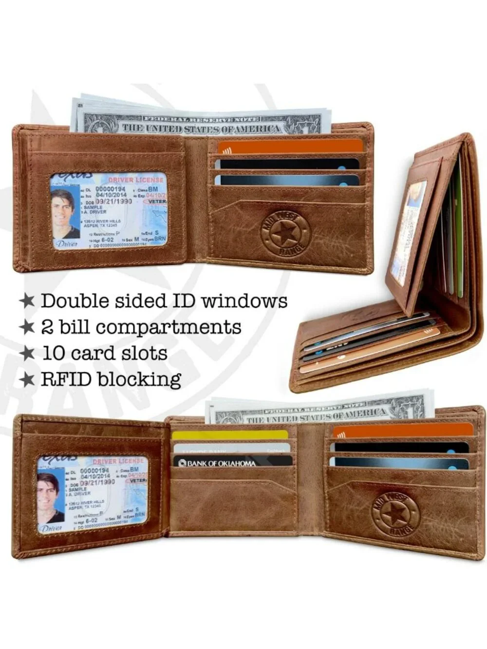 American Flag Bifold Wallet for Men, 'IN GOD WE TRUST', Stylish & Durable Design